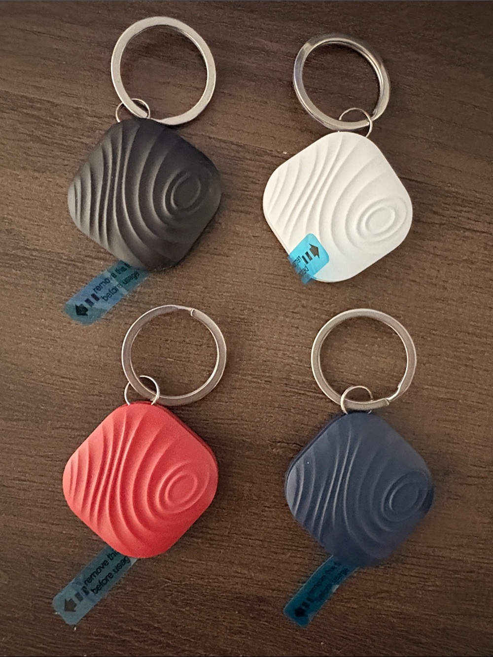 Item locator key chain works with Apple find my on iPhones - 4 available